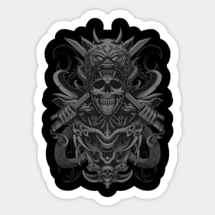 The Metal Skull And Death Sword Sticker